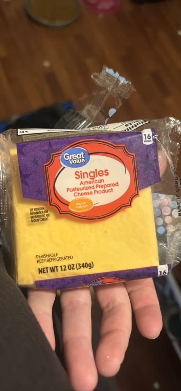 Great Value Singles American Pasteurized Prepared Cheese Product packshot