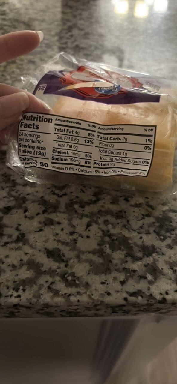 Great Value Singles American Pasteurized Prepared Cheese Product packshot