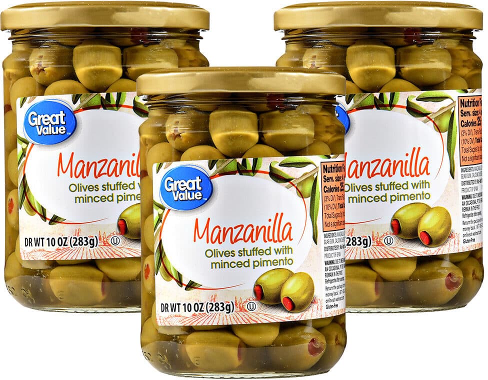 Great Value Stuffed Manzanilla Olives with Minced Pimento packshot