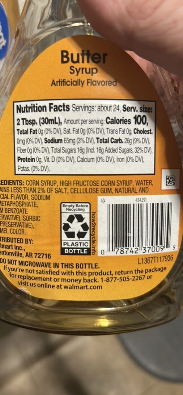 Great Value Butter Syrup packshot