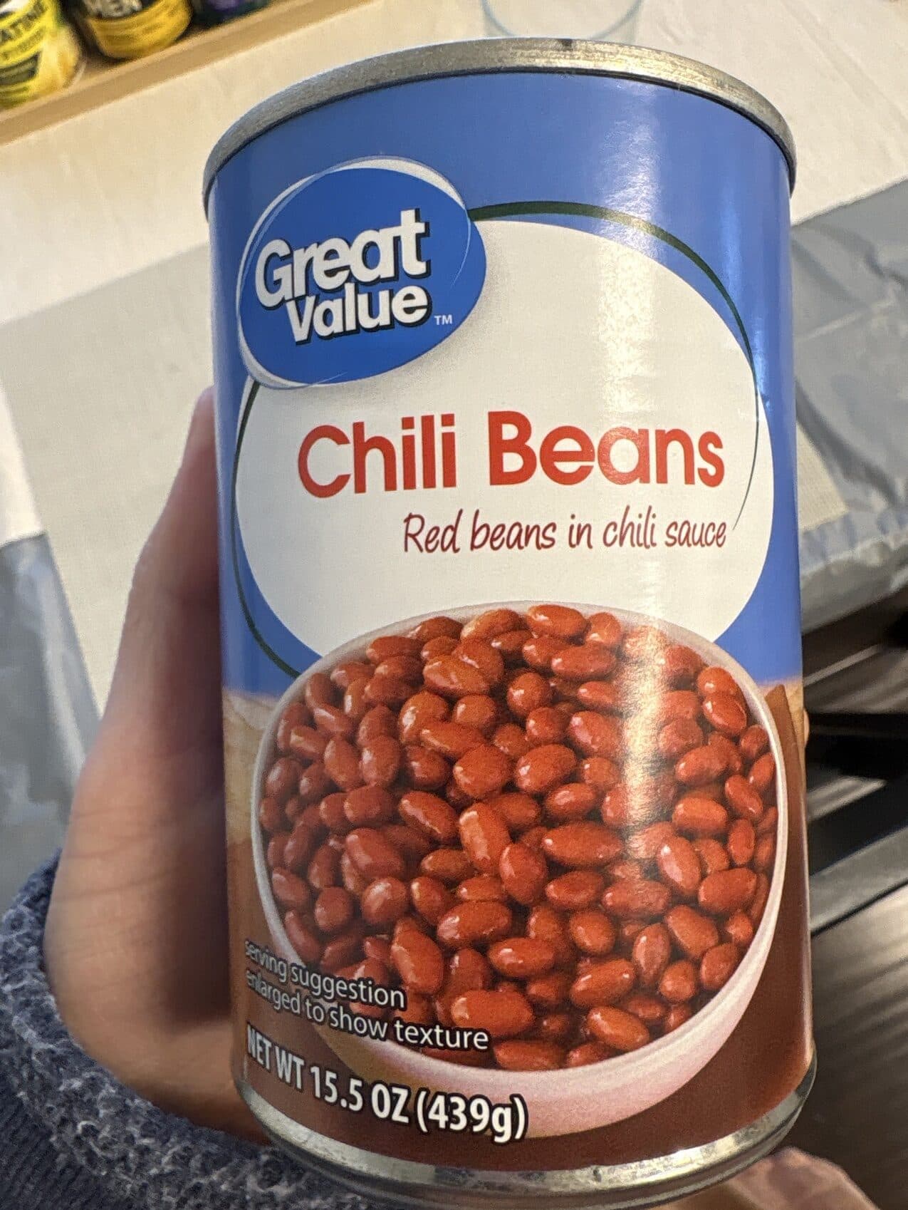 Great Value Chili beans, small red beans in chili sauce packshot
