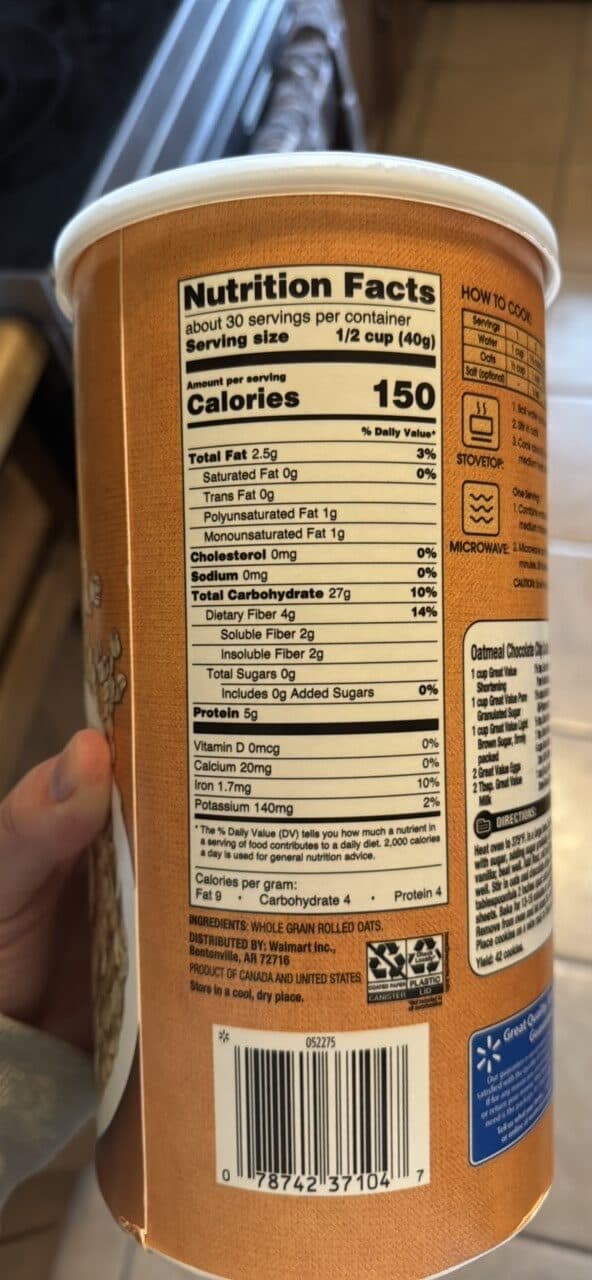 Great Value Old Fashioned Oats packshot