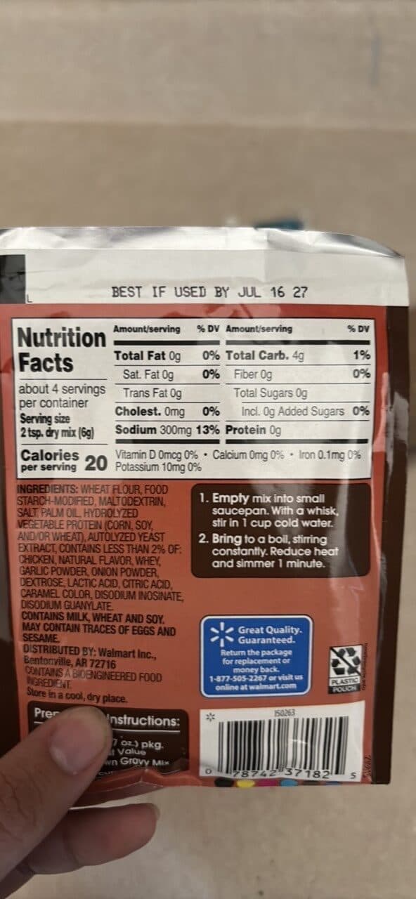 Great Value Brown Gravy Mix packshot