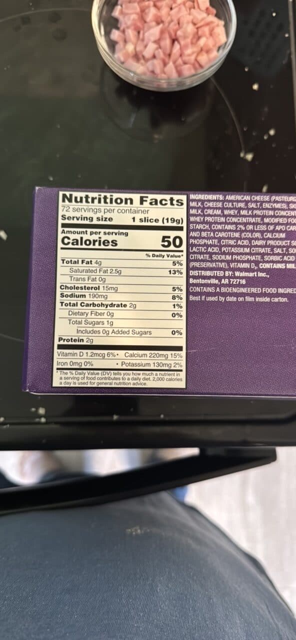 Great Value Singles American Pasteurized Prepared Cheese Product packshot