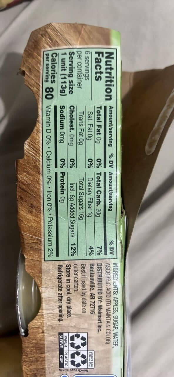Great Value Original Applesauce packshot