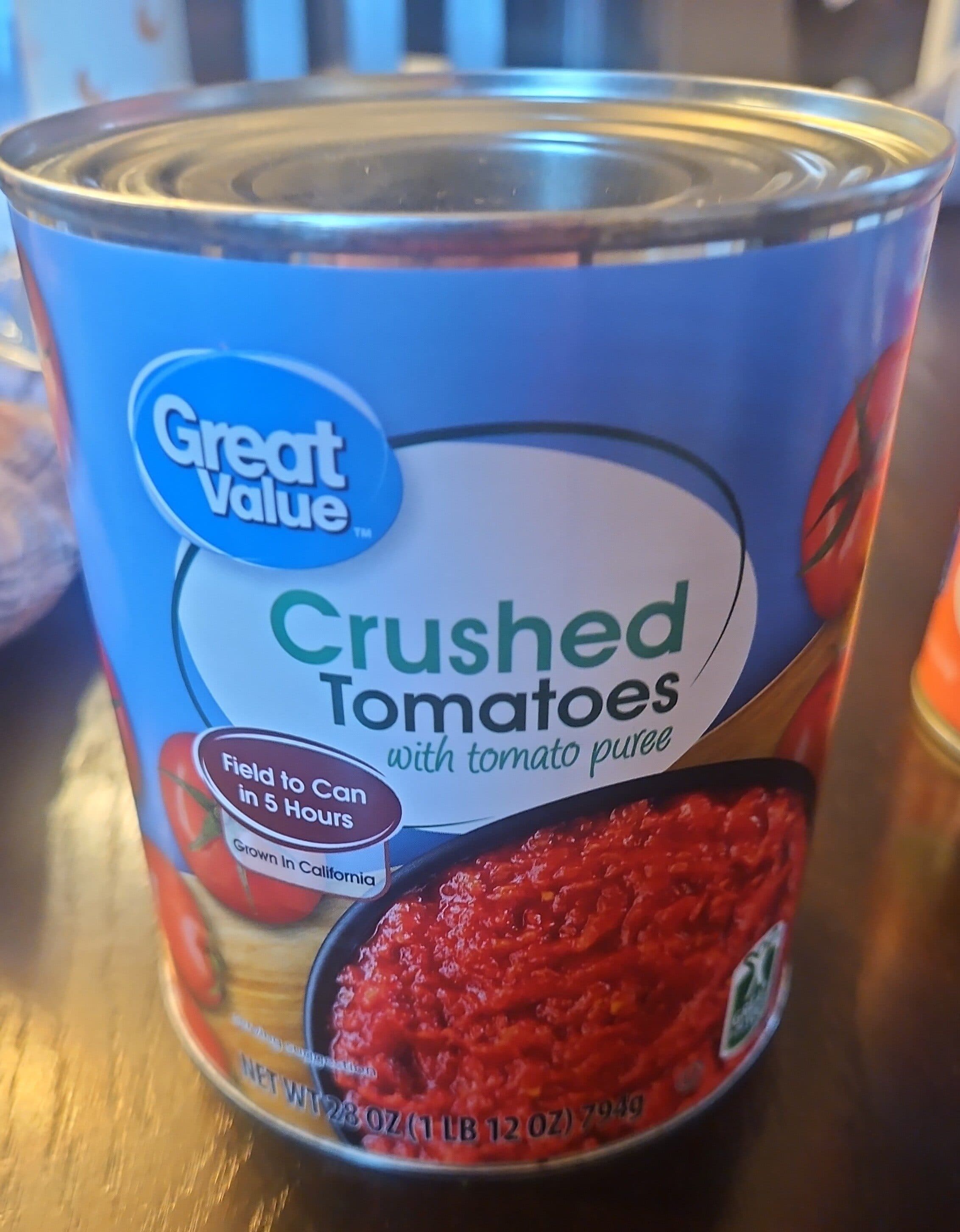 Great Value Crushed Tomatoes with tomato puree packshot