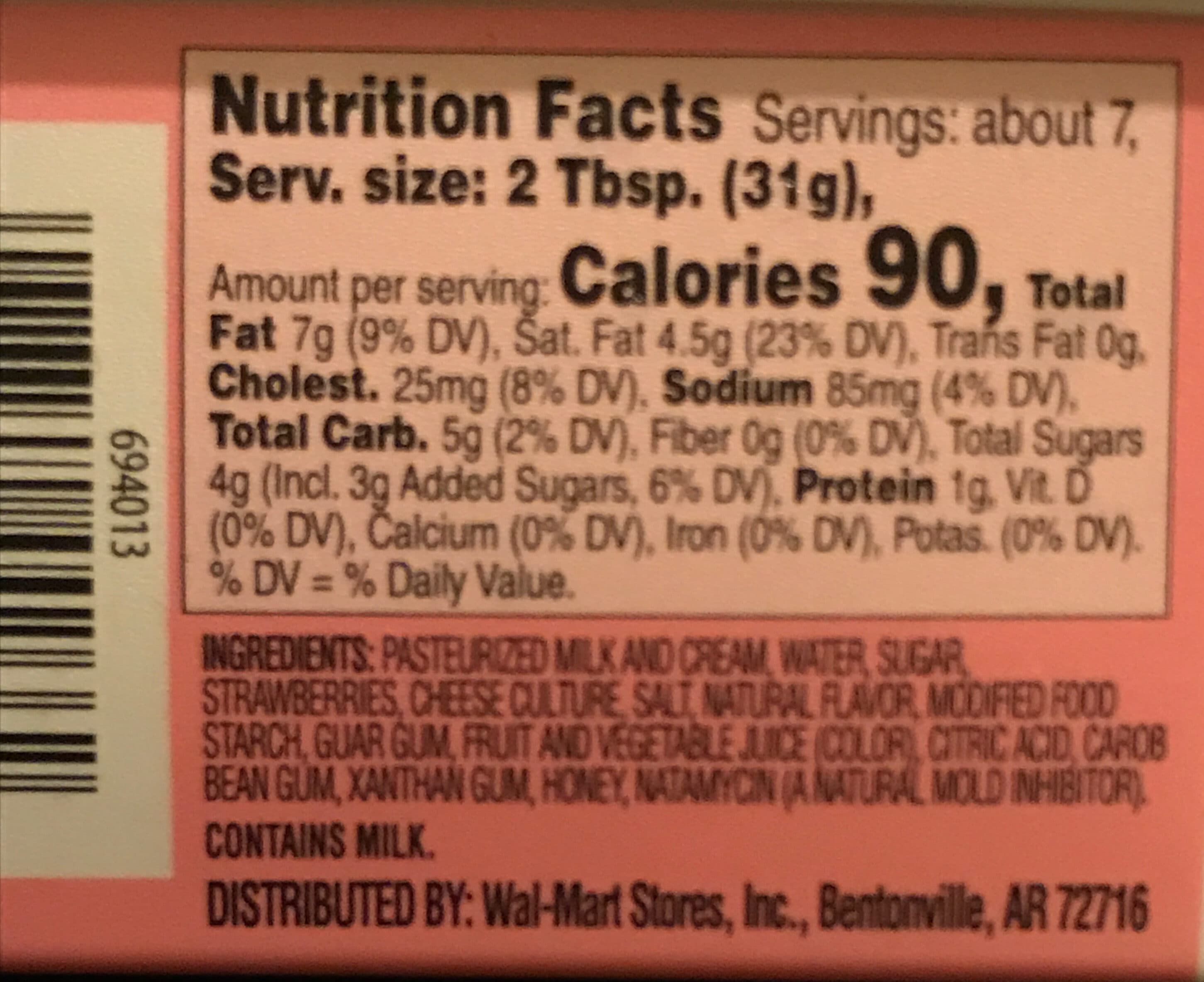 Great Value Strawberry Cream Cheese Spread packshot