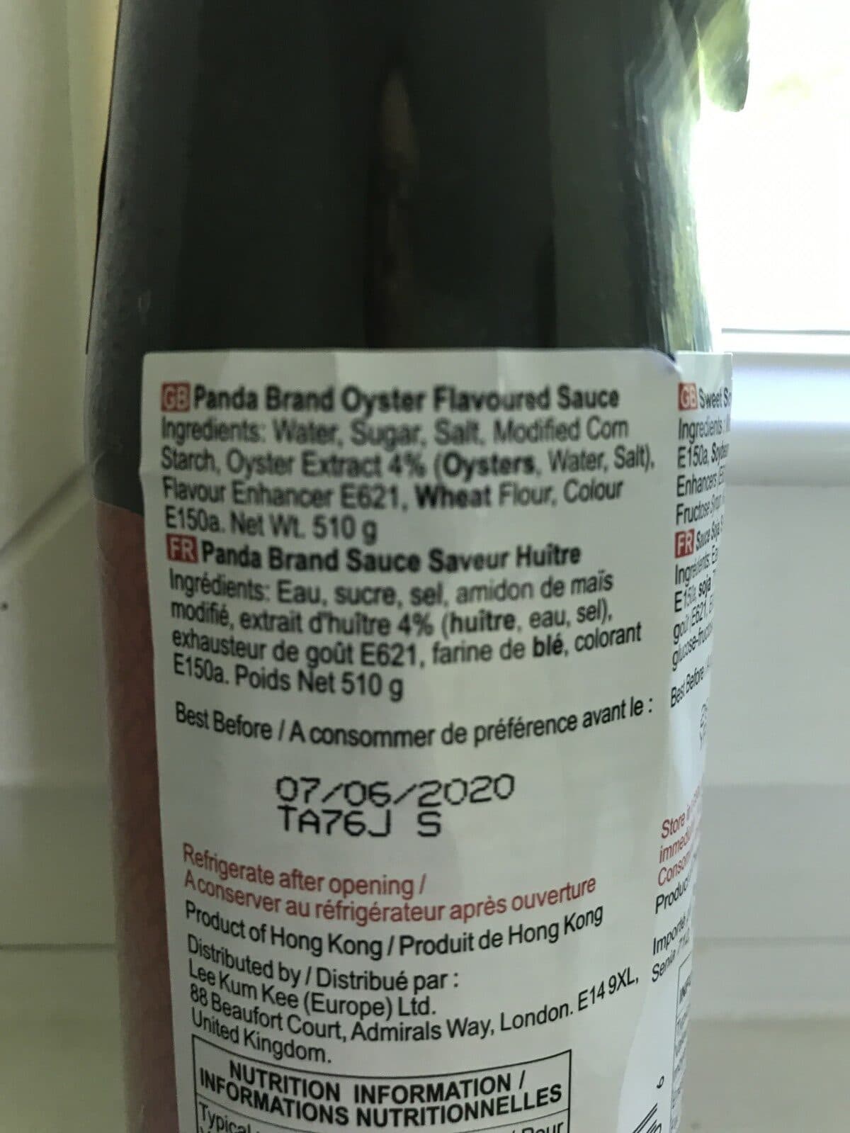Lee Kum Kee Panda brand sauce saveur huitre packshot