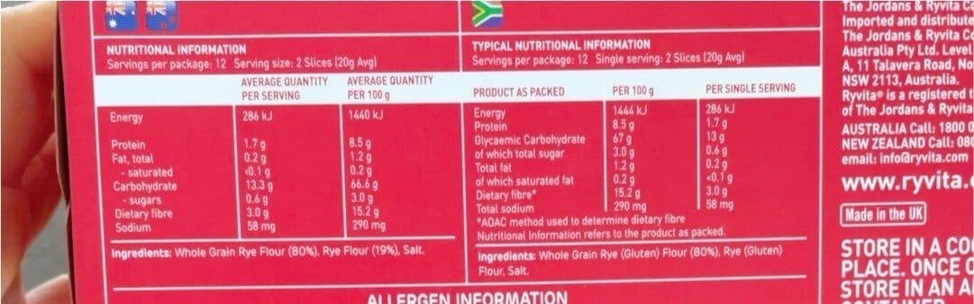 Ryvita Original Rye Crispbread packshot