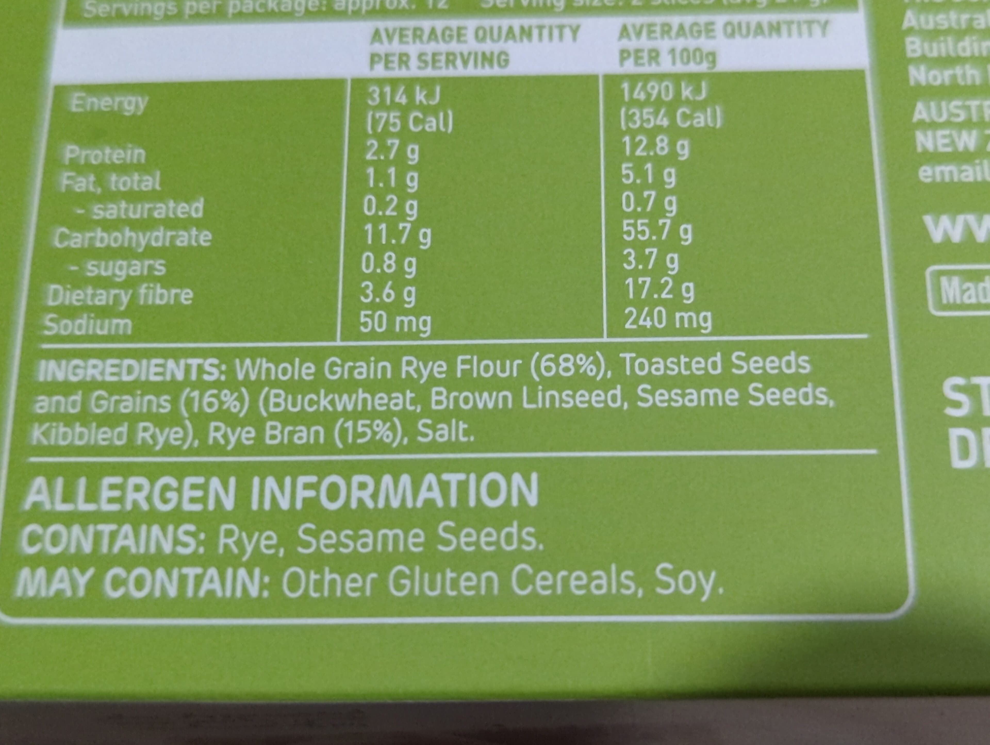 RYVITA Multigrain Rye Crispbread packshot