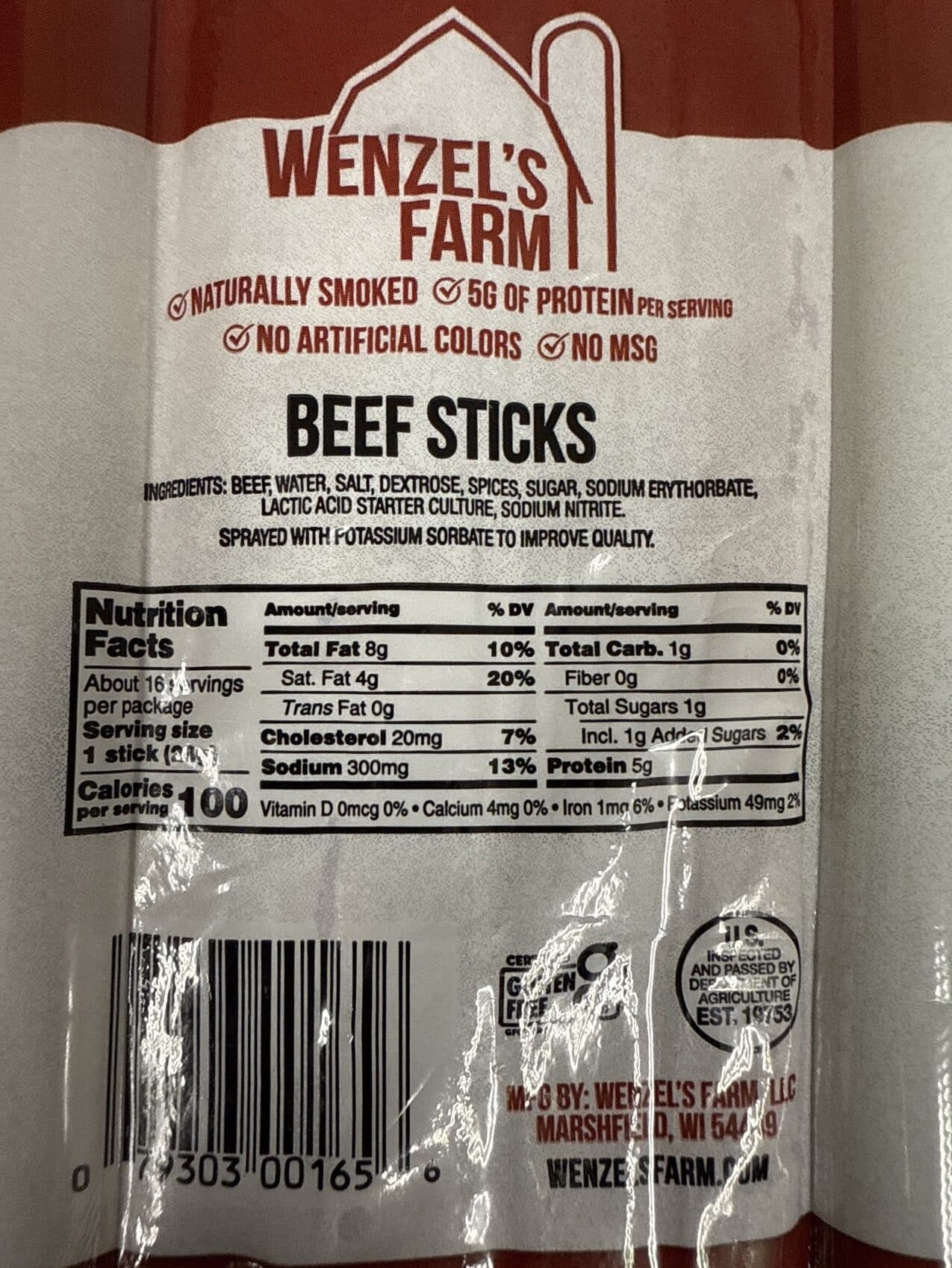 Wenzel's Farm Llc Beef Sticks packshot