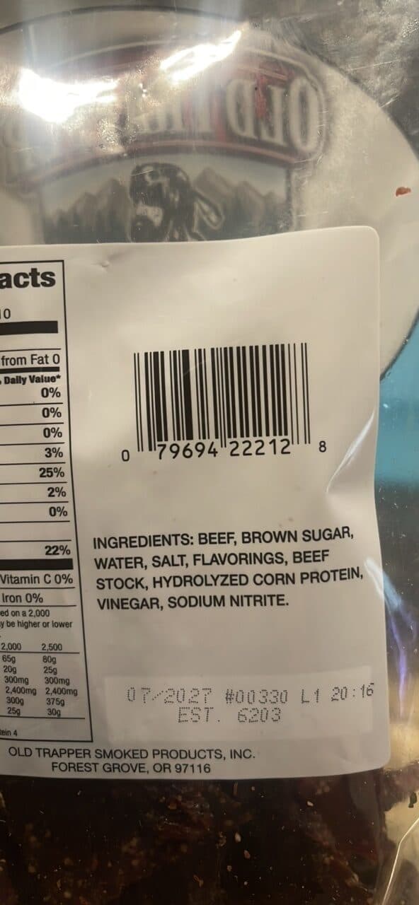 Old Trapper Peppered Beef Jerky packshot