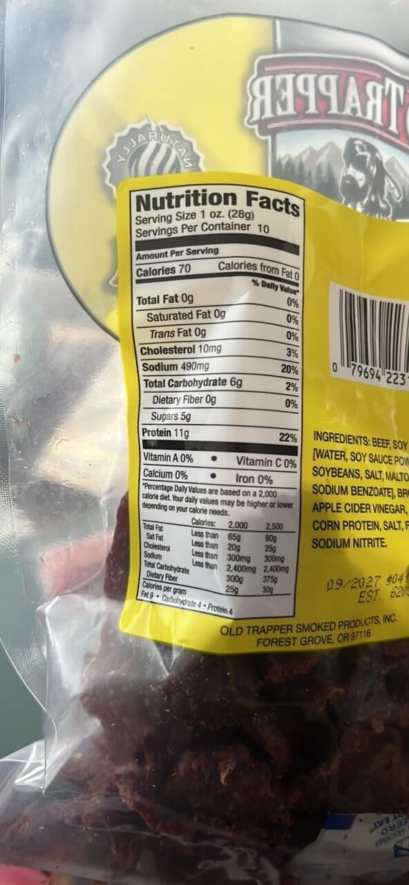 OLD TRAPPER TERIYAKI BEEF JERKY packshot