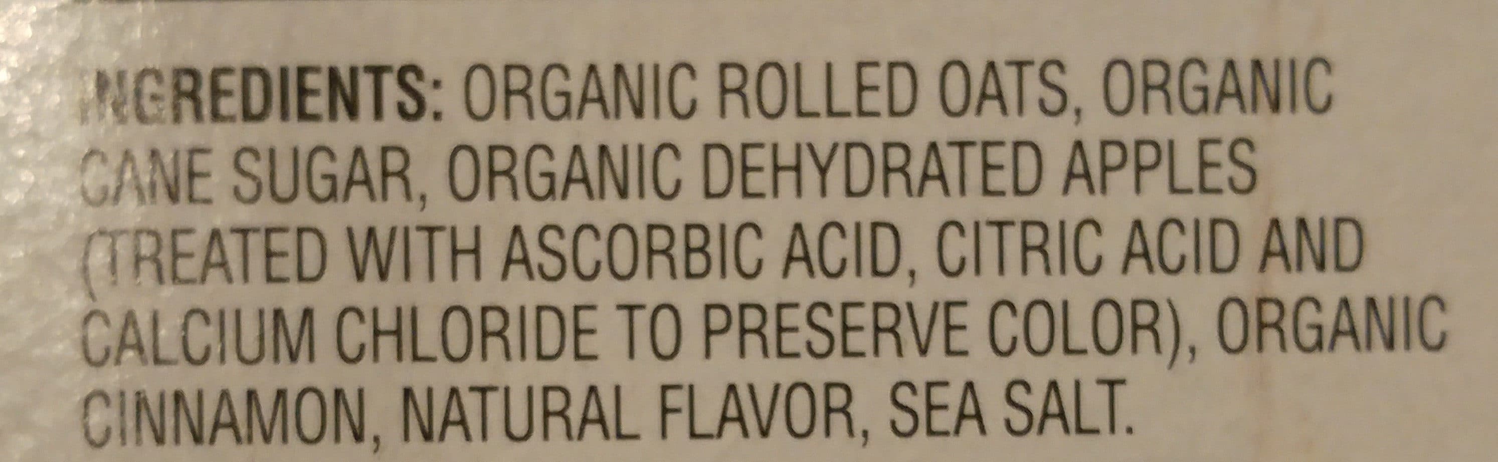 O Organics Apple cinnamon organic instant oatmeal packshot