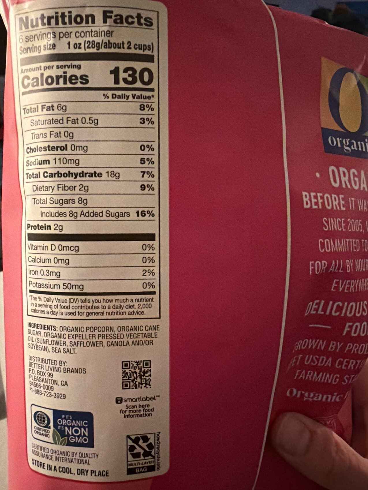 O organics sweet & salty kettle corn packshot