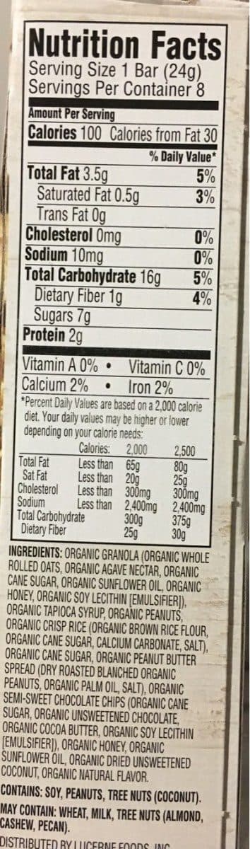 Open Food Facts Organic chewy granola bars packshot