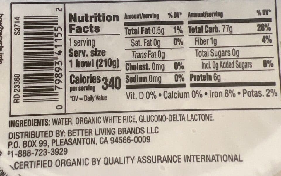 O Organics Portable white rice packshot
