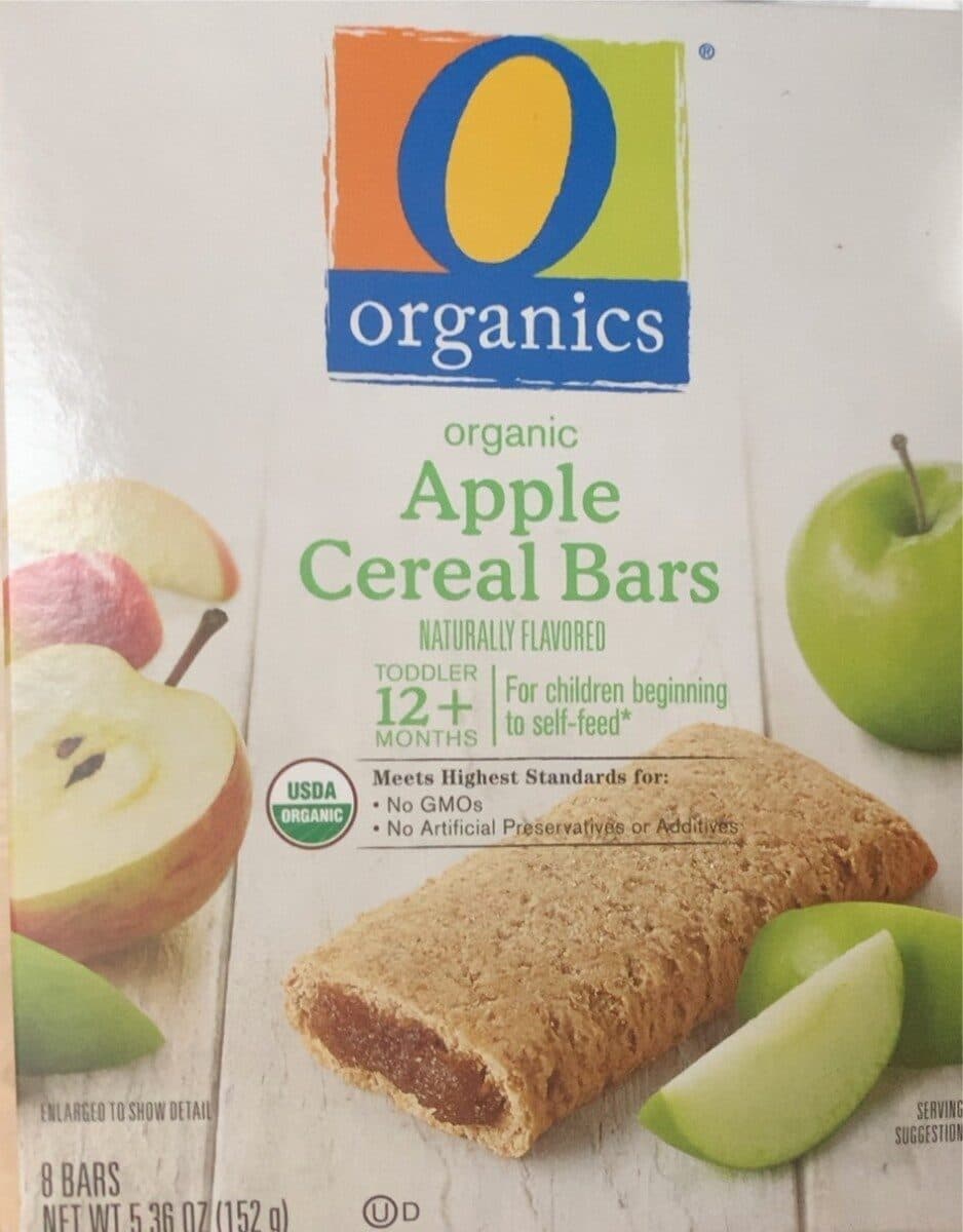 O Organics Apple cereal bars packshot