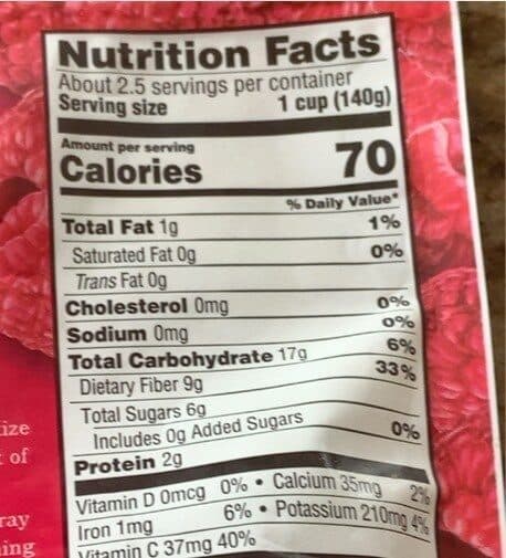 Wyman's Red Raspberries packshot