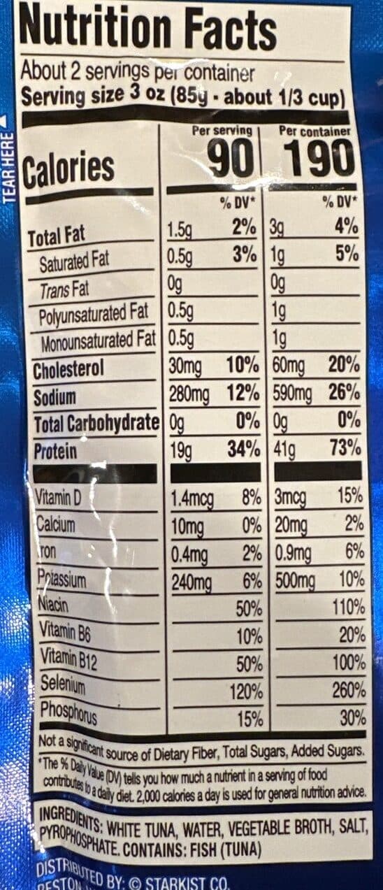 Starkist Albacore white tuna in water pouch packshot