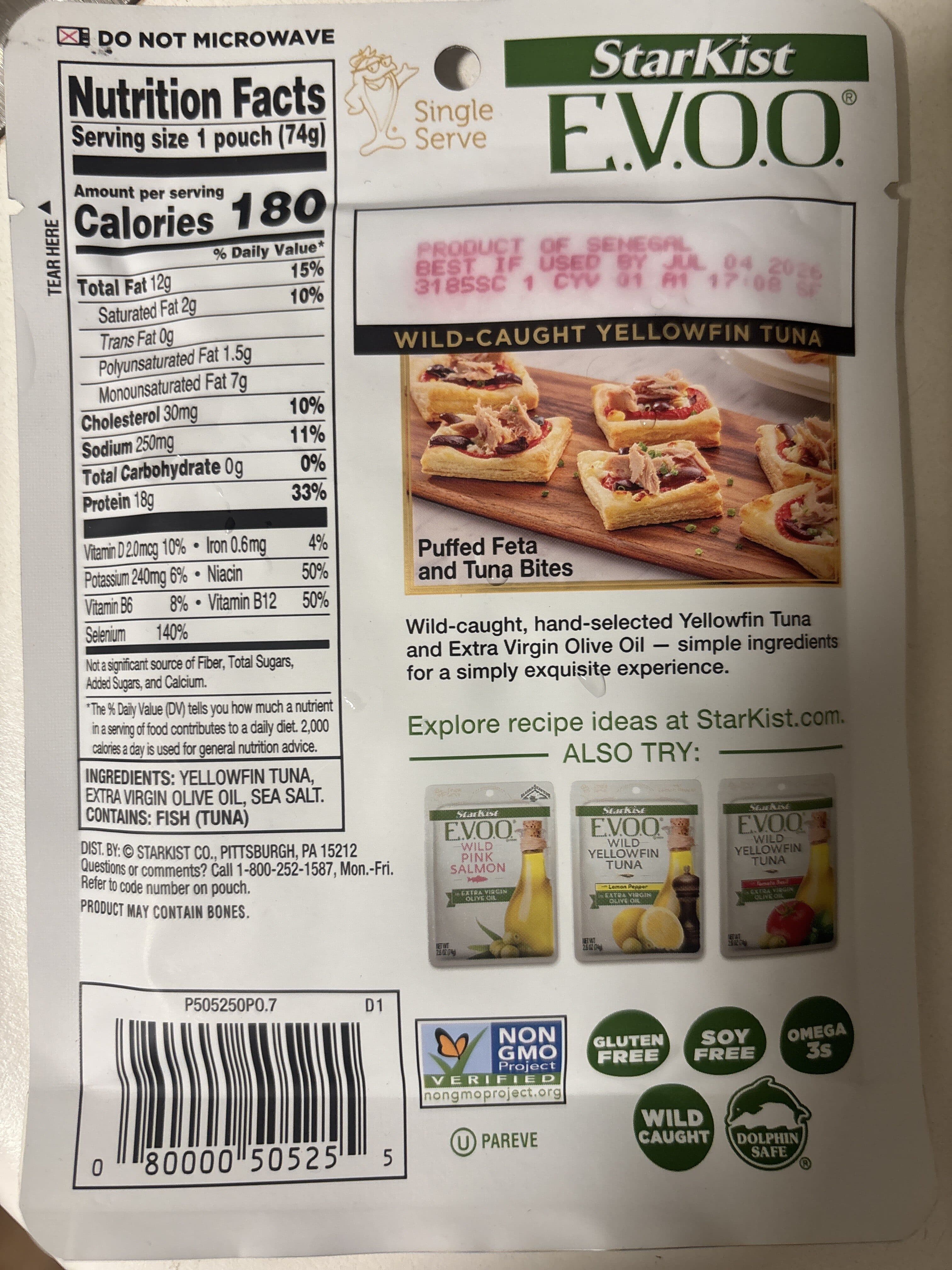 StarKist E.v.o.o. Wild Yellowfin Tuna In Extra Virgin Olive Oil packshot