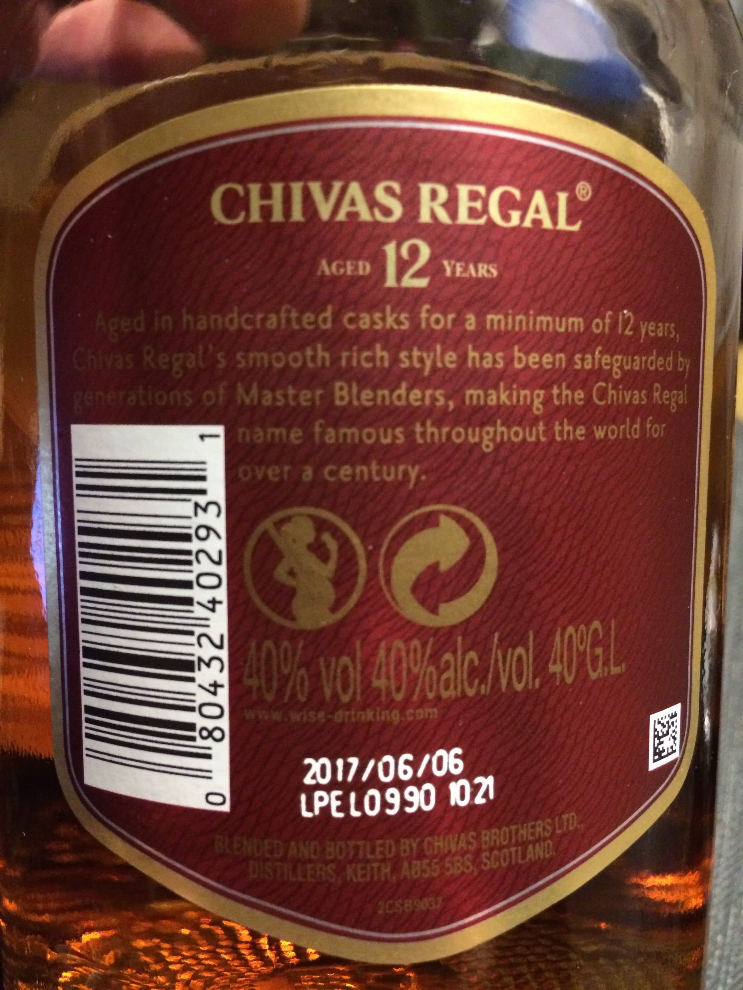 Chivas Whisky Blend Chivas Regal 12 ans packshot
