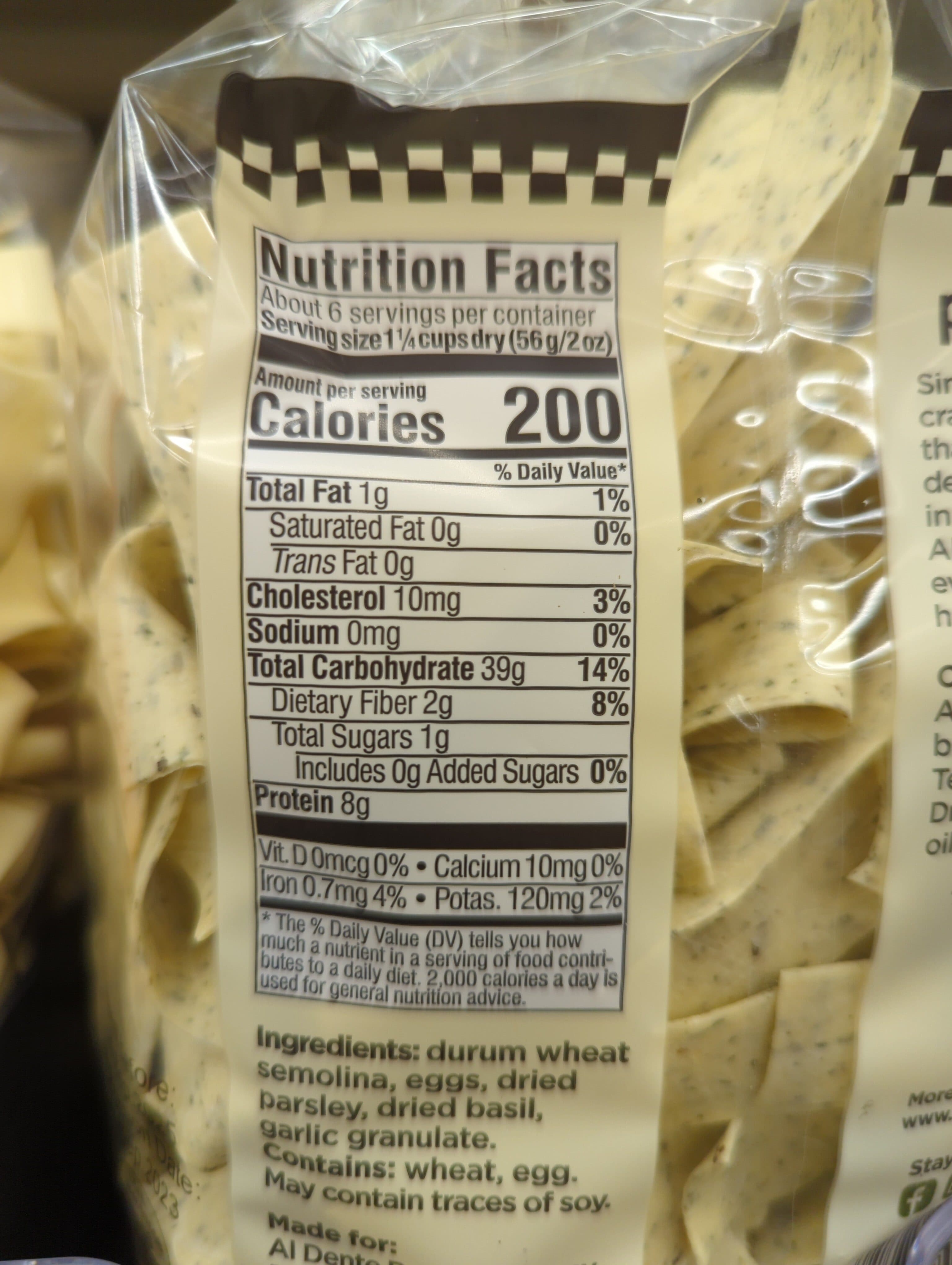 Al Dente Inc. Al Dente, Pappardelle Noodles, Garlic Herb packshot
