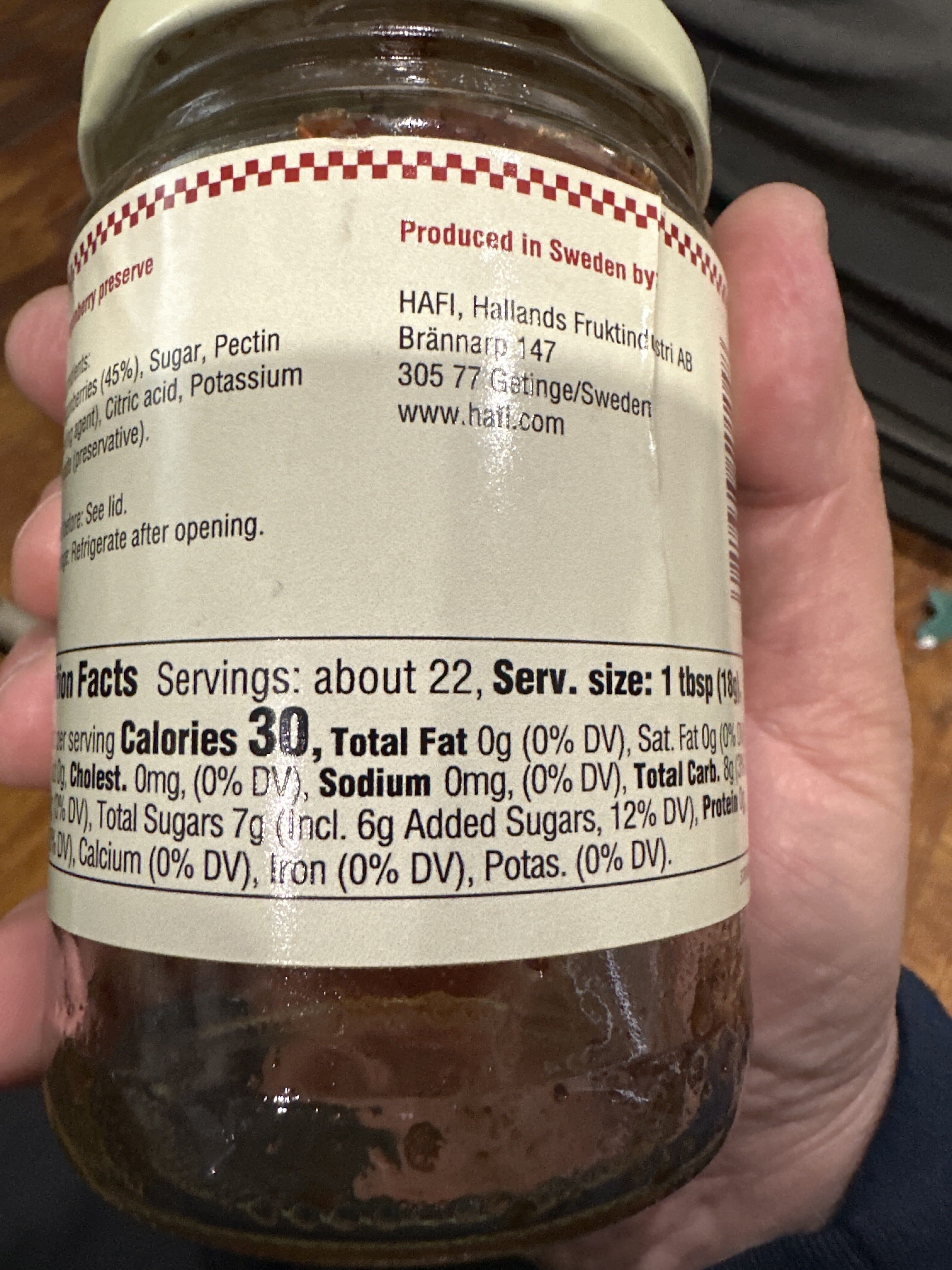 Hafi Hallands Fruktindustri Lingonberry Preserve packshot