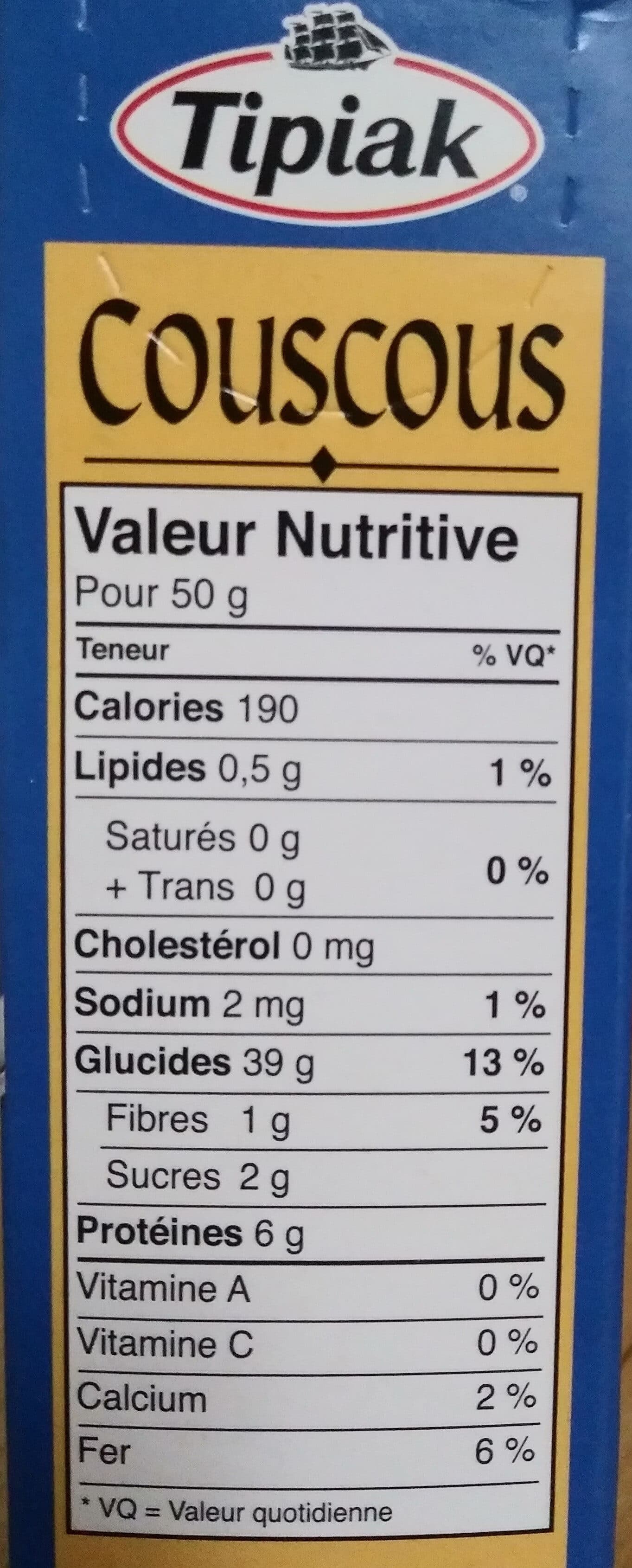 Tipiak Couscous packshot