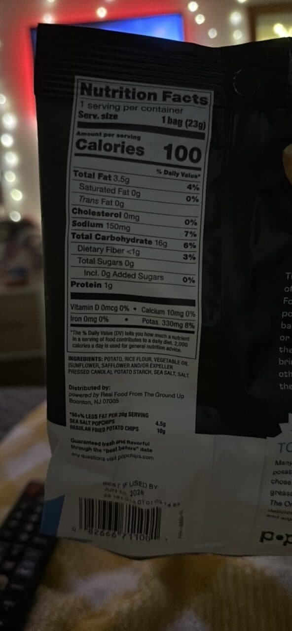 popchips Popped Potato Snack packshot