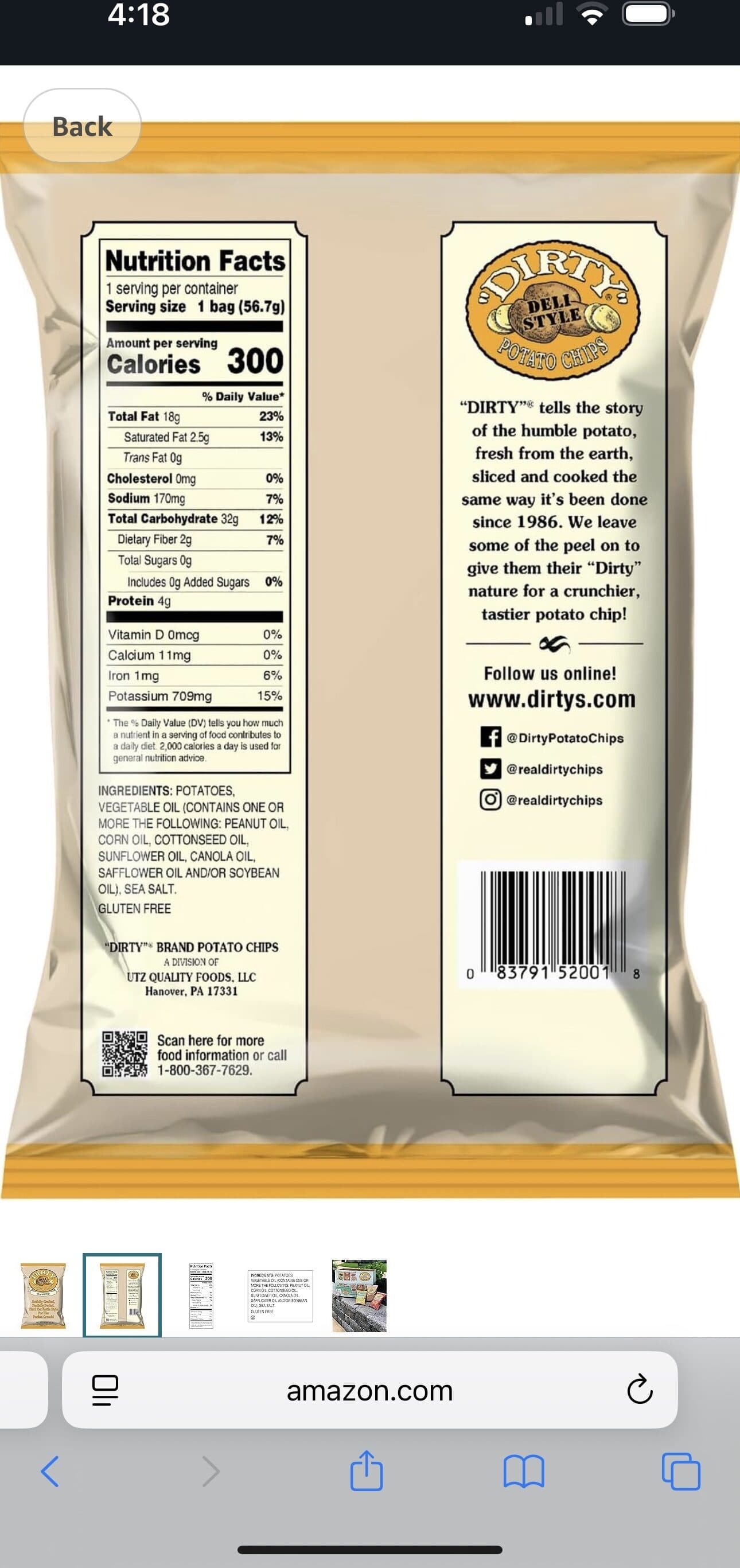"DIRTY" Deli Style Potato Chips Sea Salted packshot
