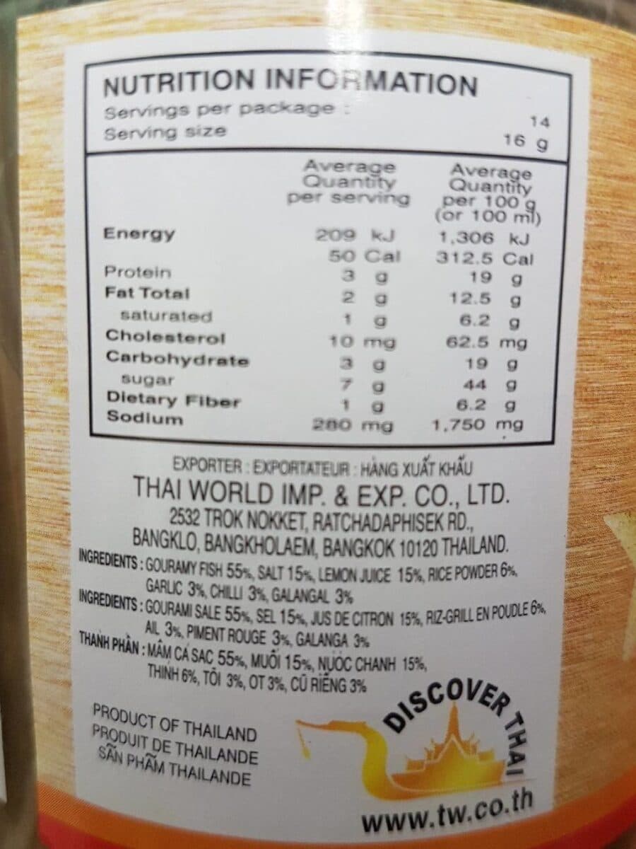 Open Food Facts Crème Poisson Gourami - Mam Cã Sac packshot