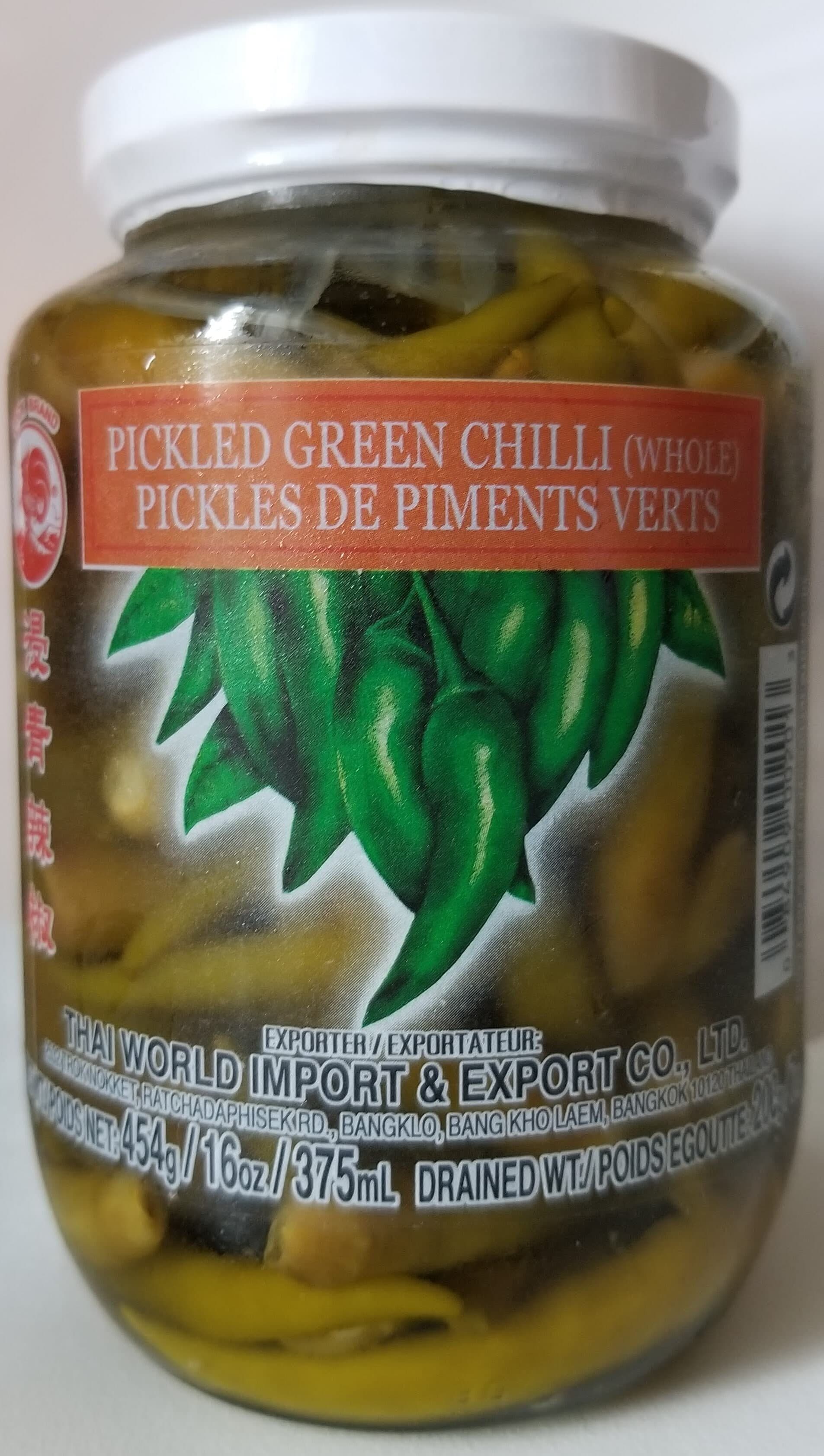 COCK BRAND Pickled Green Chilli (Whole) packshot