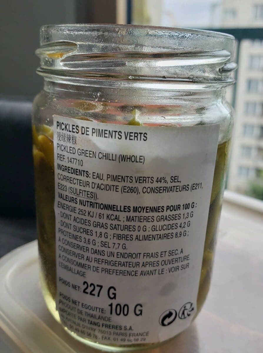 Open Food Facts Pickled green chilli packshot
