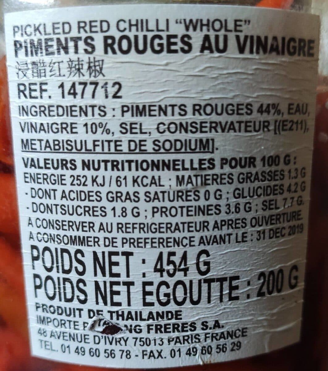 Cock brand Pickled Red Chilli Whole packshot