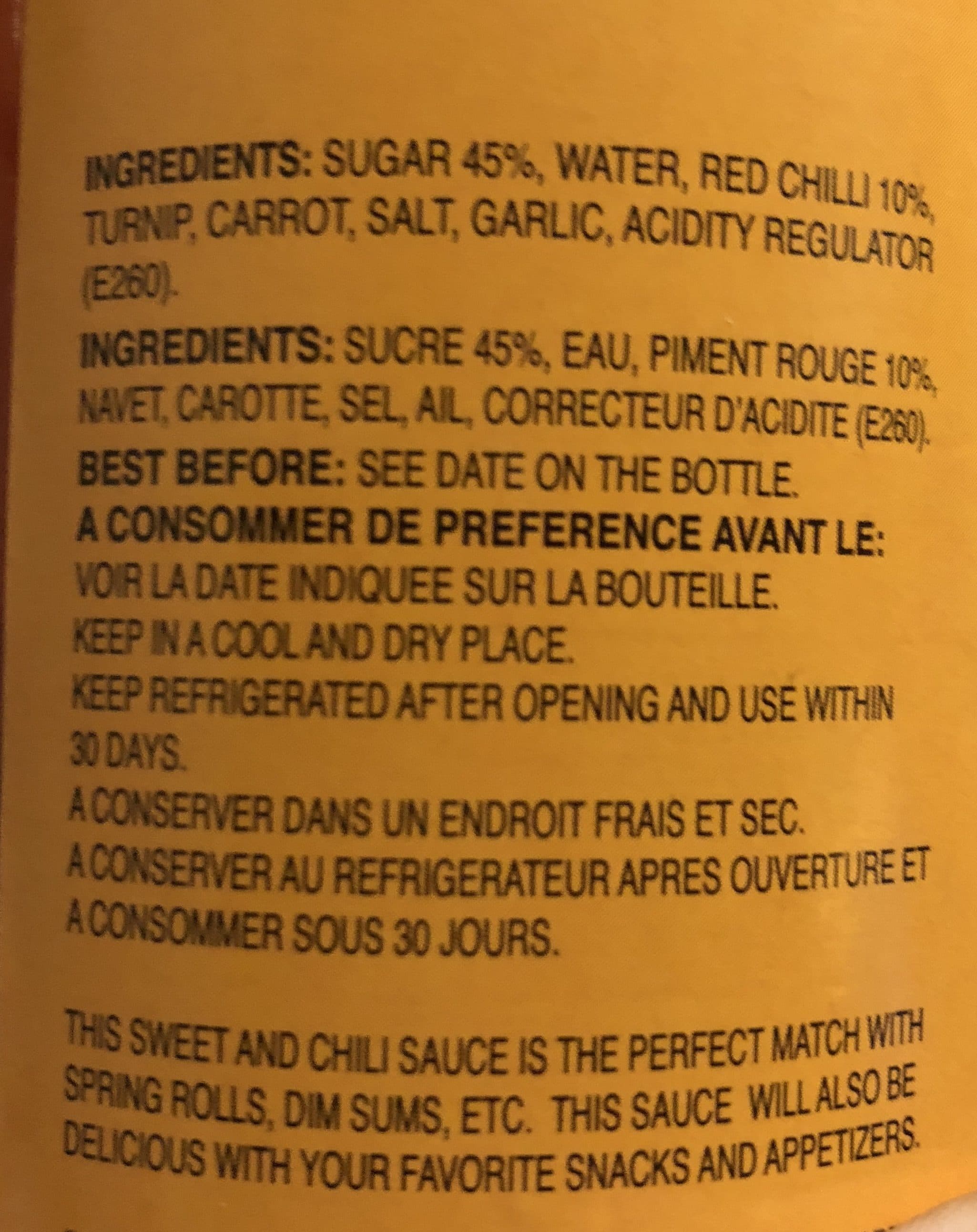 Cock Chilli sauce spring roll packshot