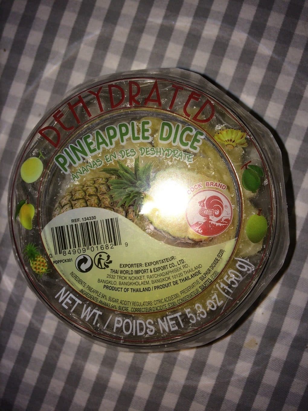 Cock Brand Deshydrated pineapple dice packshot