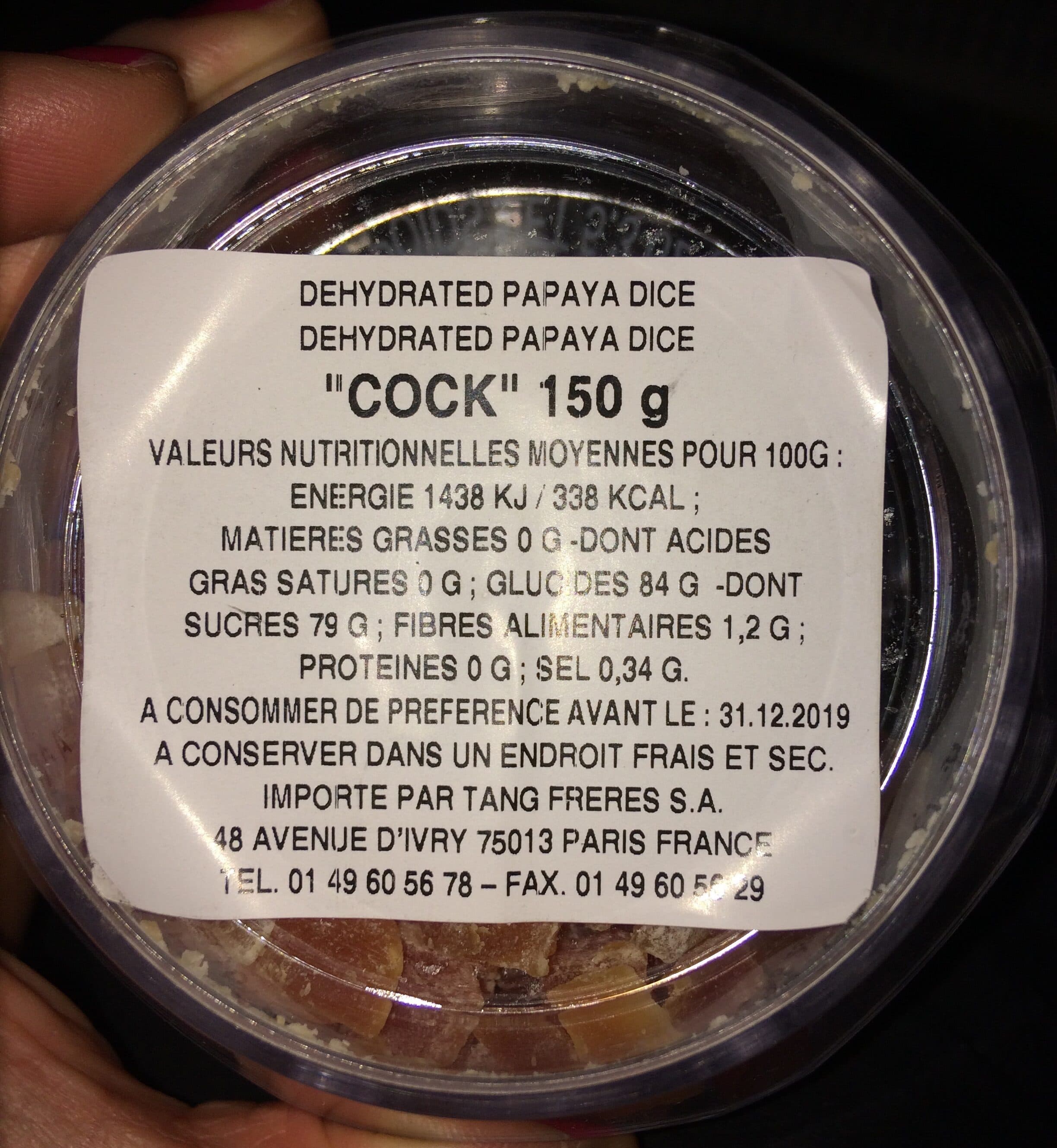 Cook Brand Dehydrated Papaya Dice packshot