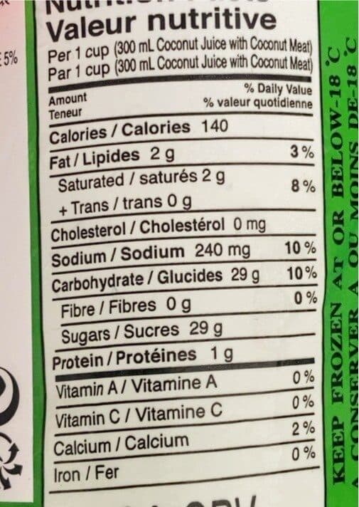 Open Food Facts Jus Coco Surgelé packshot