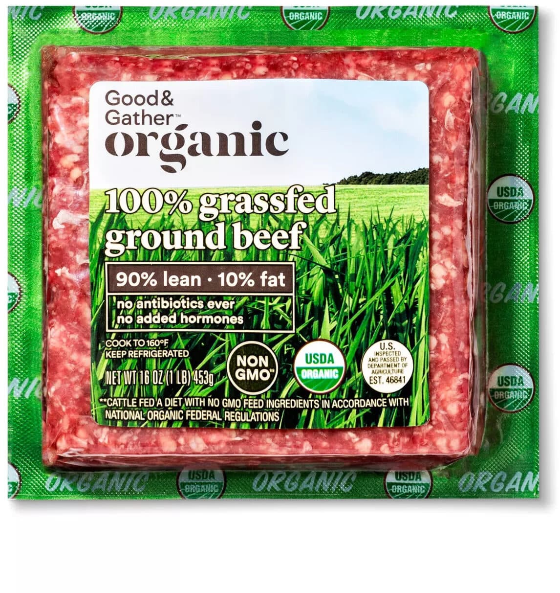 Good & Gather organic 100% grassfed ground beef packshot