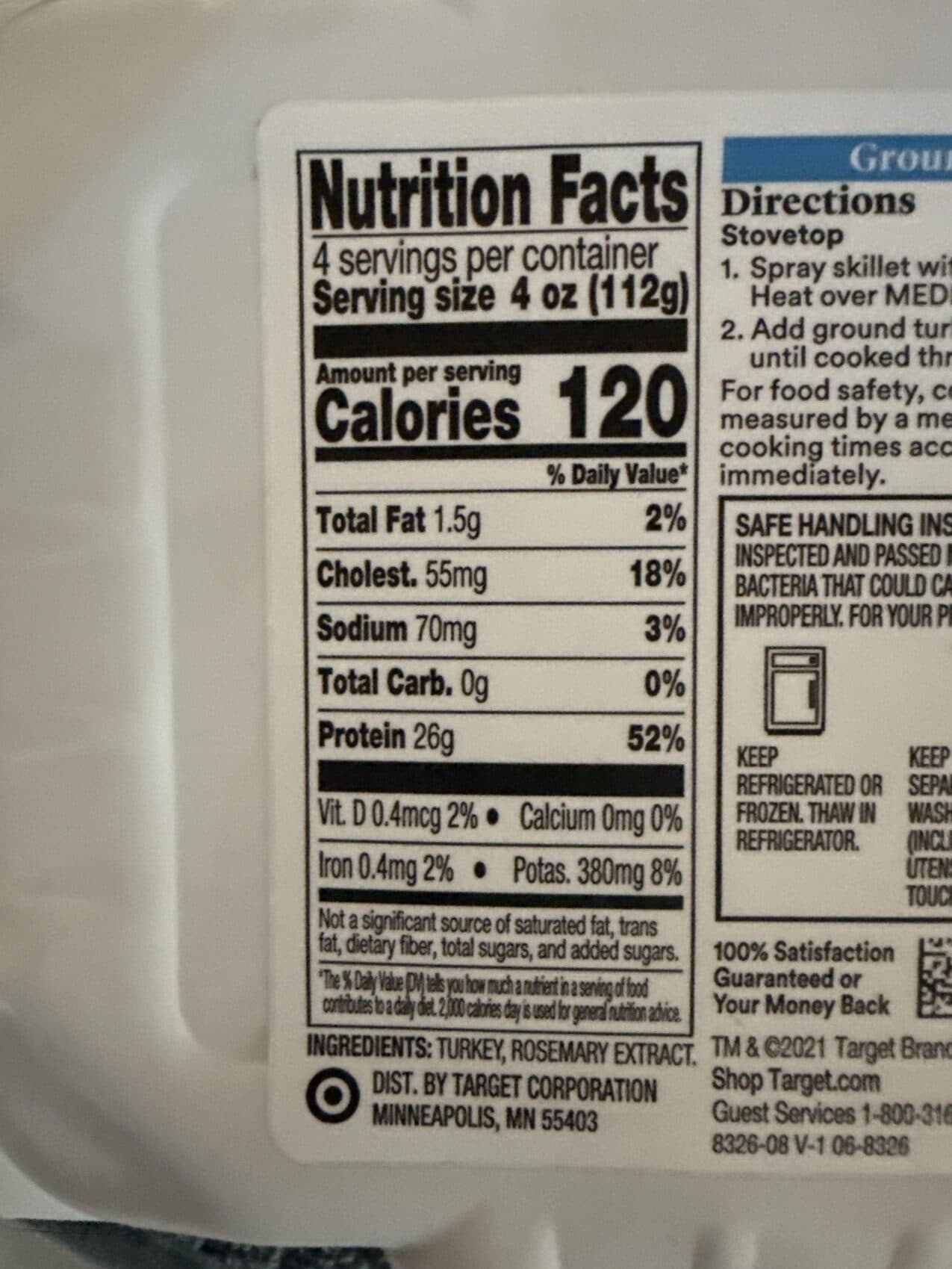 Simply Balanced 99% lean, ground turkey packshot
