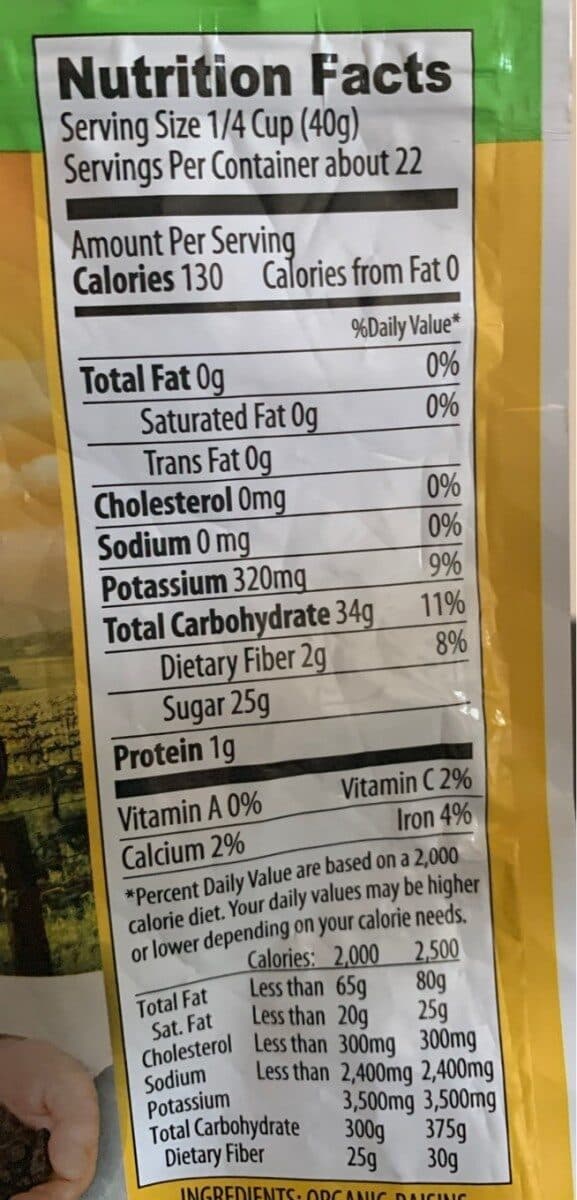 California Gourmet Organic California Raisins packshot