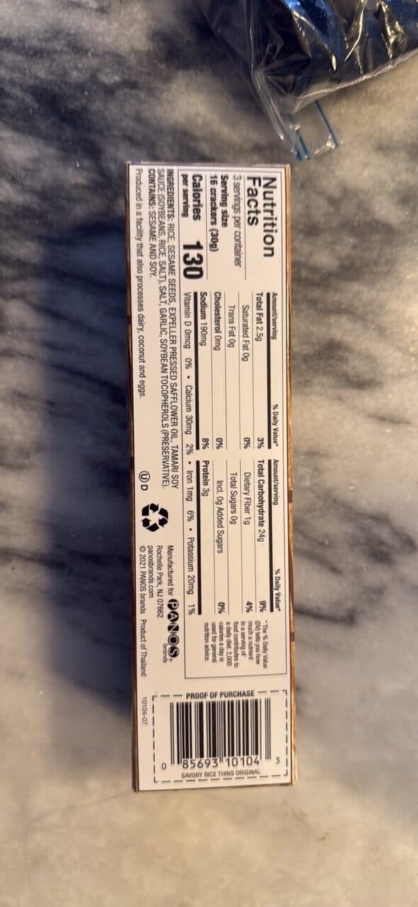 Sesmark Savory Rice Thins packshot
