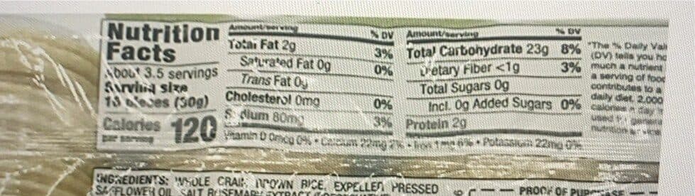 Sesmark Rice Thins Brown Rice packshot
