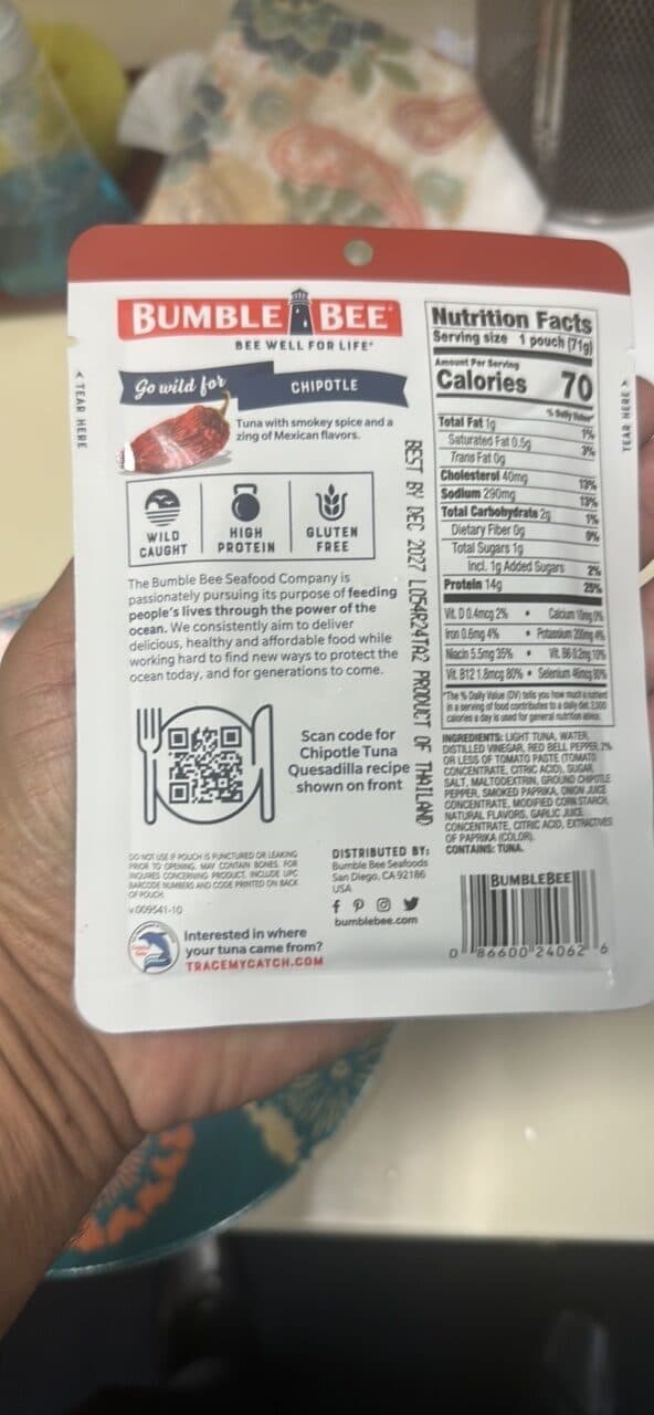 Bumble Bee Wild Caught Tuna Seasoned with Chipotle packshot