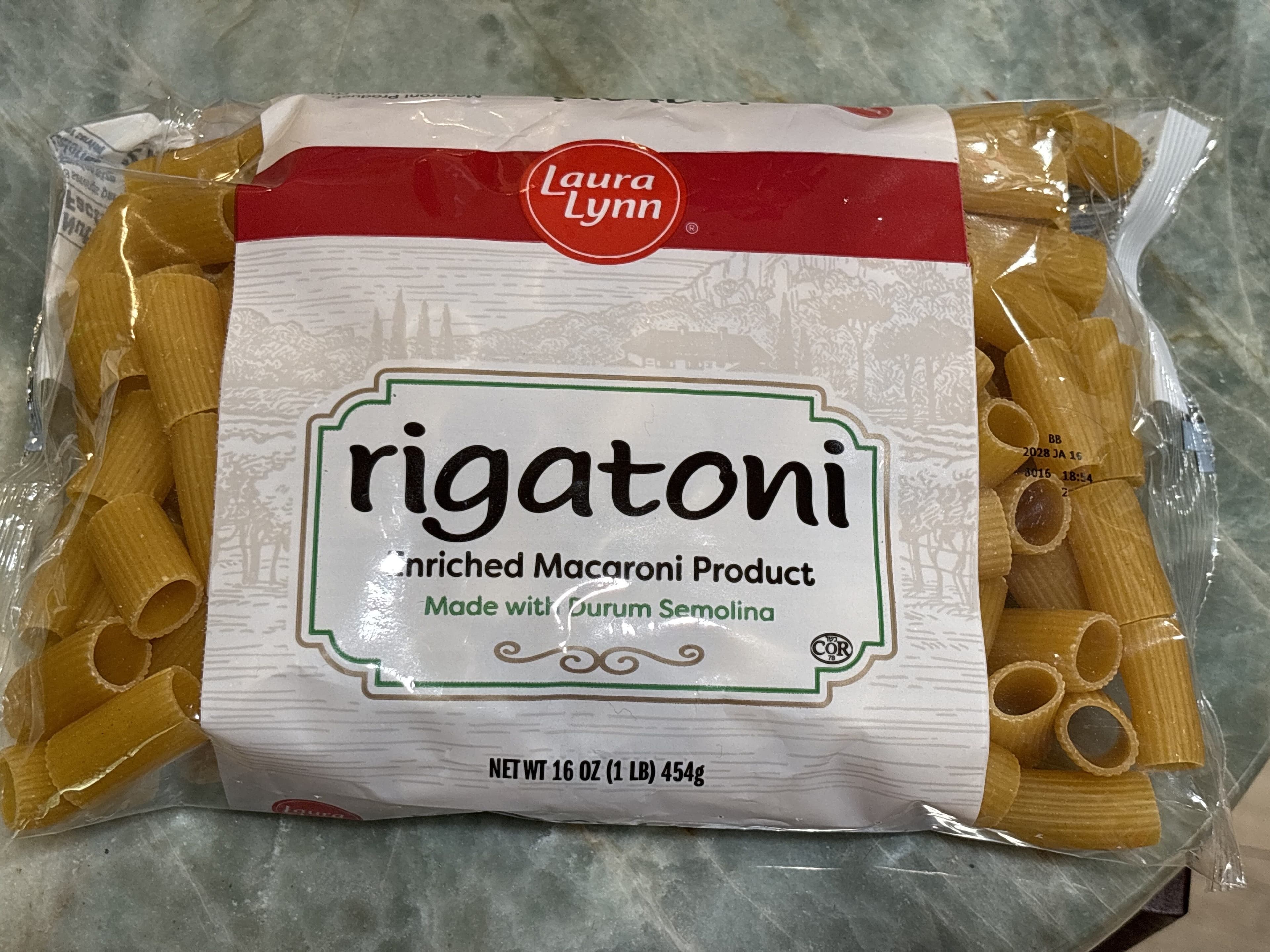 Laura Lynn Rigatoni, Enriched Macaroni Product packshot