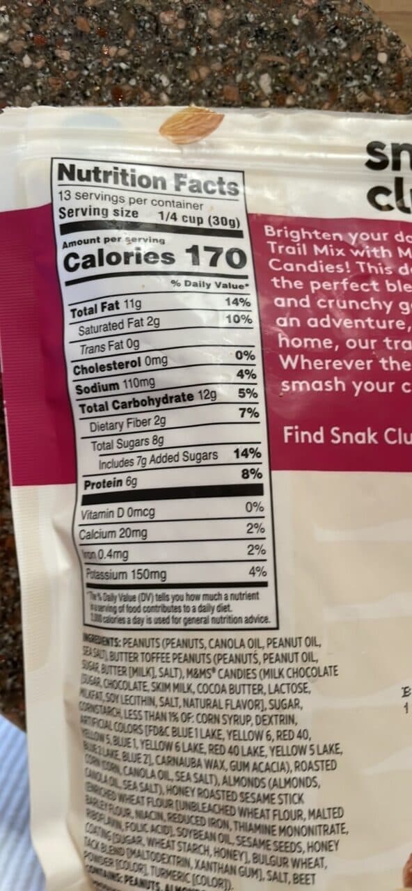 snak club sweet & salty trail mix packshot