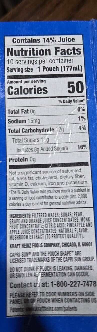CAPRiSUN PACIFIC COOLER Mixed Fruit Flavored Juice from Concentrate packshot