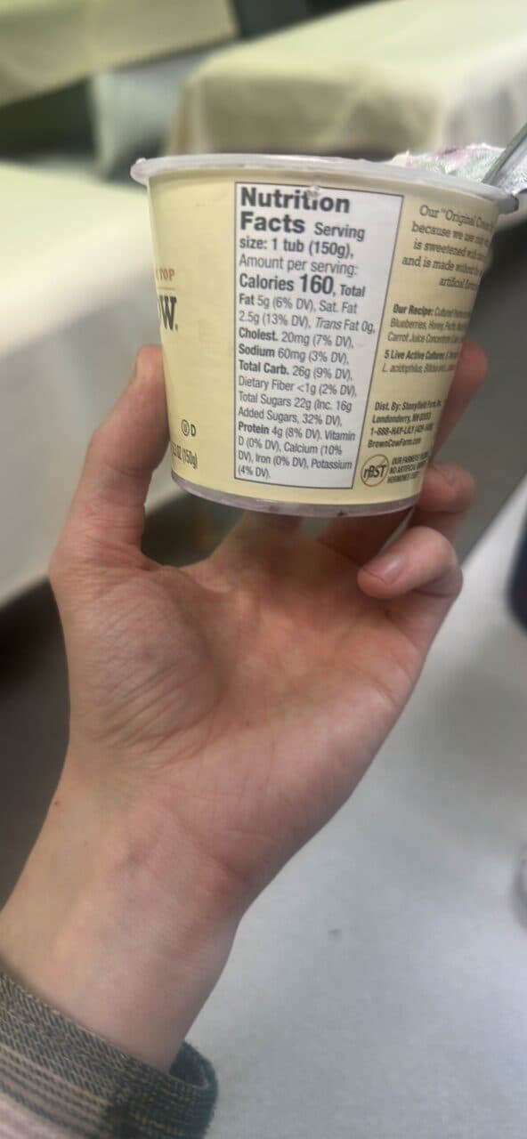 Brown Cow Cream Top Whole Milk Yogurt Blueberry on the Bottom packshot