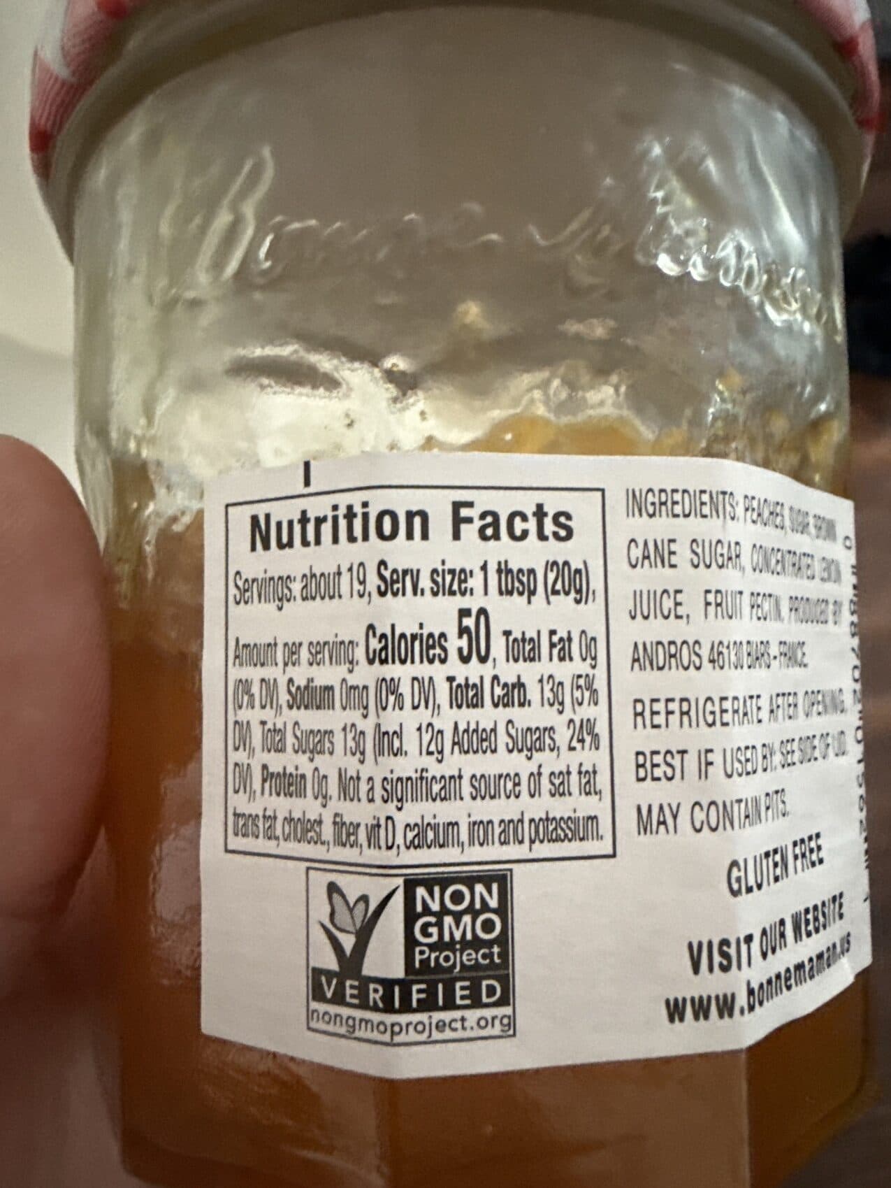 Bonne maman Peach Preserves, Peach packshot